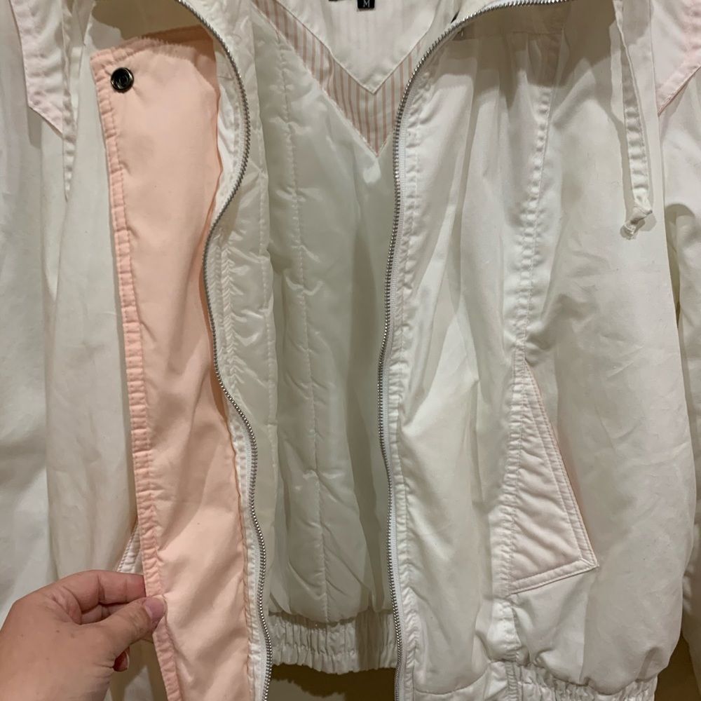 Vintage NYG New York Girl M White Bomber Jacket - Picture 4 of 8